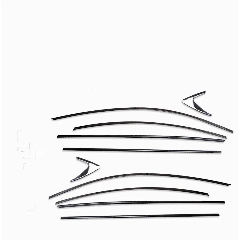 Black titanium stainless steel window trim strip kit for exterior window moulding