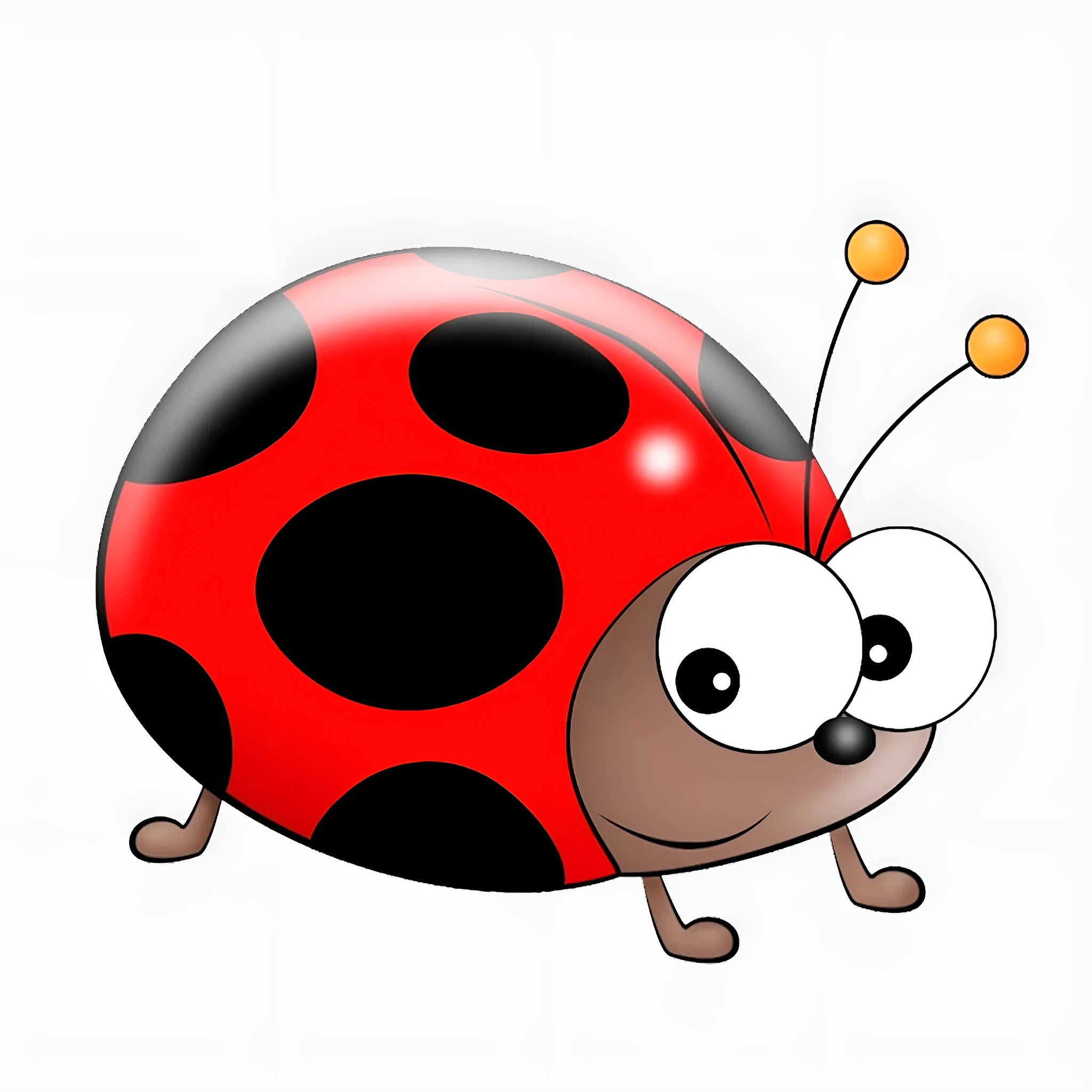 Cute red ladybird cartoon sticker decal for car windows, measuring 14.5cm on a white background.