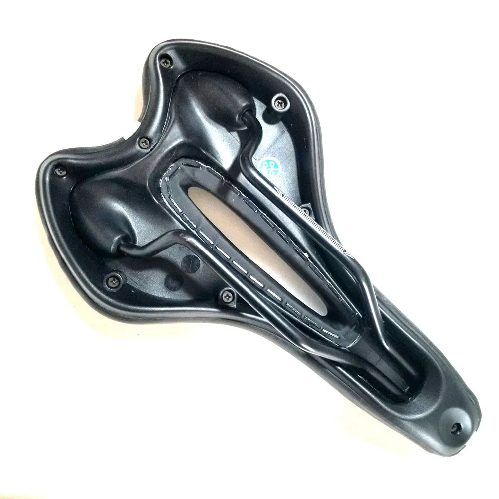 Bicycle cushion with thickened silicone padding and black PU leather cover on bicycle seat