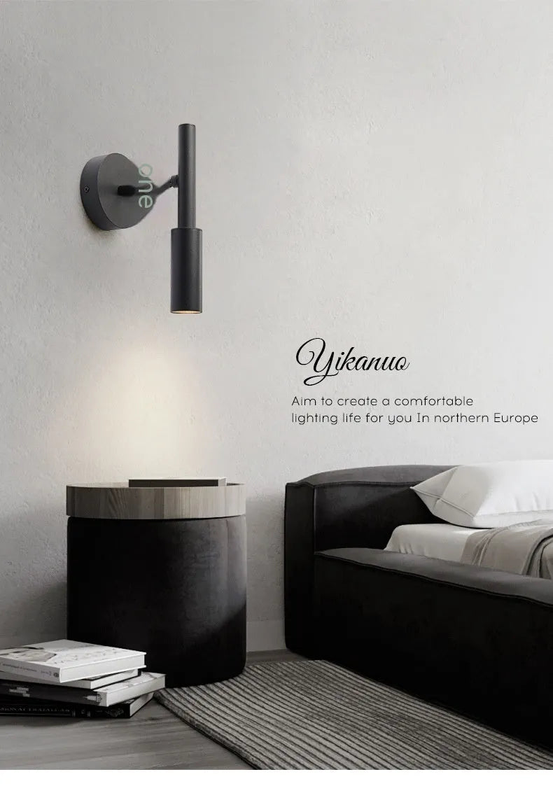Modern wrought iron wall lamp with three light colour settings in black finish