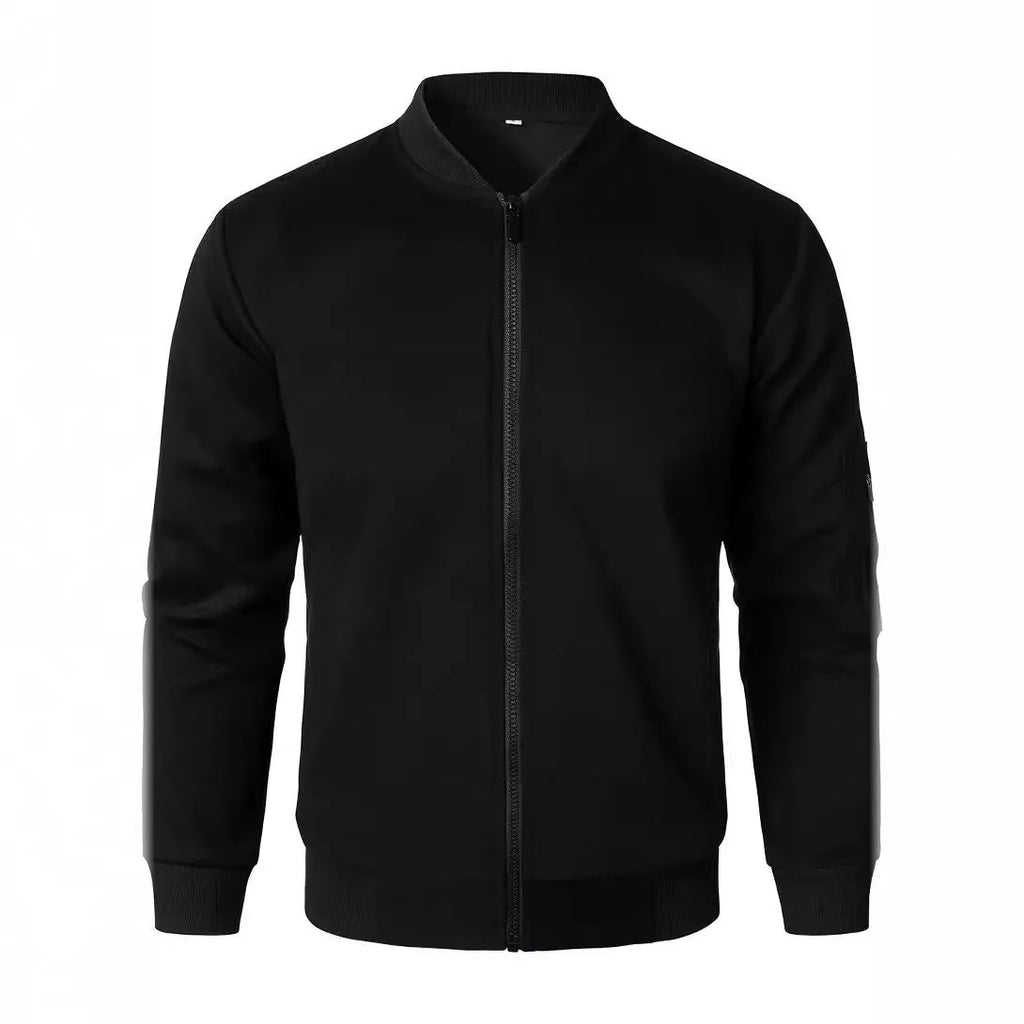 Men's loose fit knitted jacket in cotton with polyester lining, business casual style
