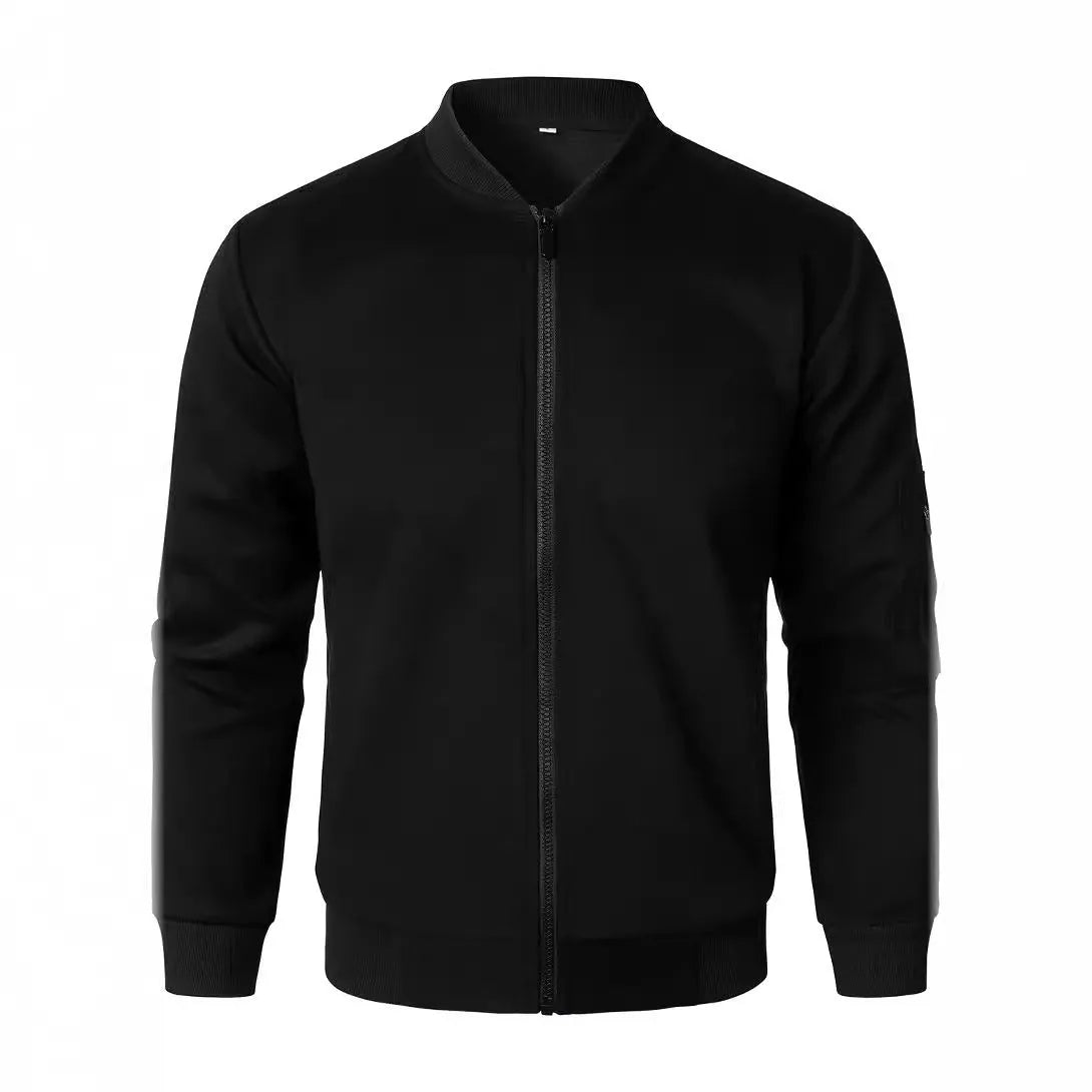 Men's loose fit knitted jacket in cotton with polyester lining, business casual style