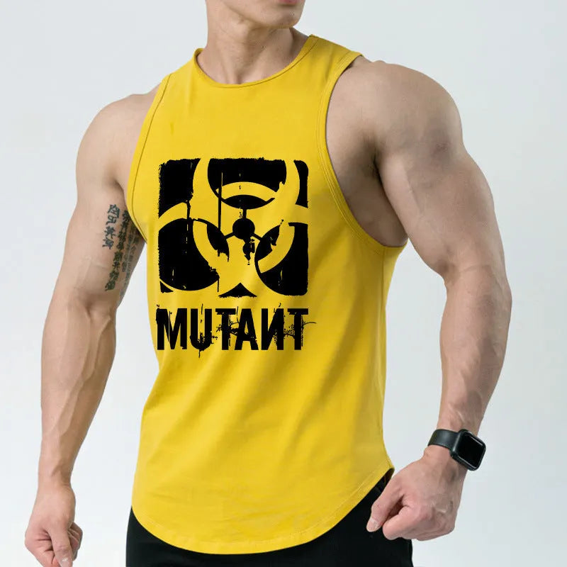 Loose fit polyester training waistcoat shirt for men's fitness workouts