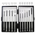 11-piece clock repair screwdriver set with cross and flat blade drivers for electronics maintenance