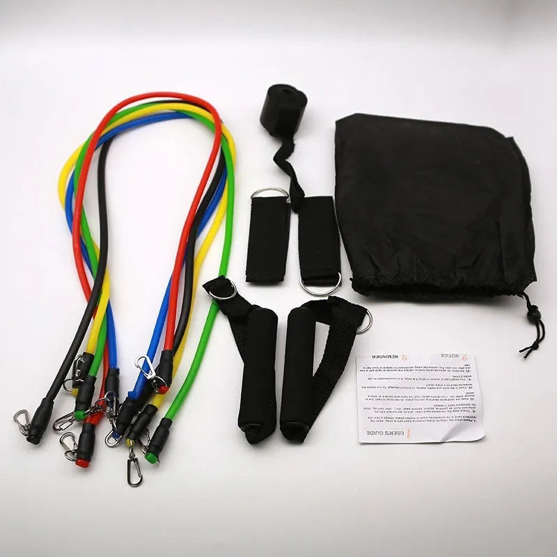 Multi-functional door sports 11-piece set with pulling rope and ABS construction