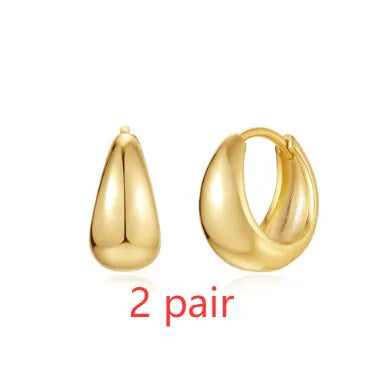 Brass diamond earclip earrings in geometric round design with golden tone colour options