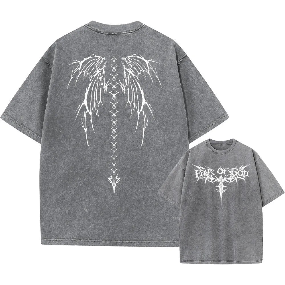 Oversized men's cotton T-shirt in loose fit with drop-shoulder sleeves for casual summer wear