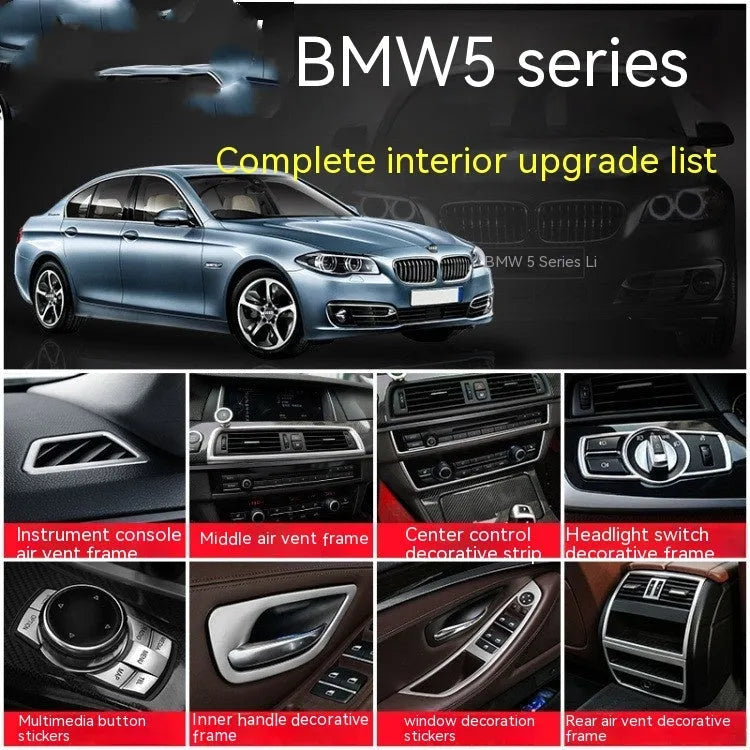 BMW 5 Series interior door handle decorative strips showing four painted frame bars for F10 F18 models