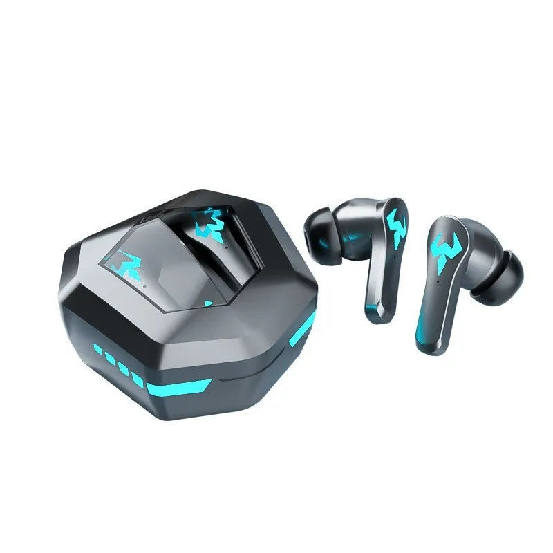 Black noise-cancelling in-ear sports stereo gaming headset with Bluetooth 5.0 connectivity