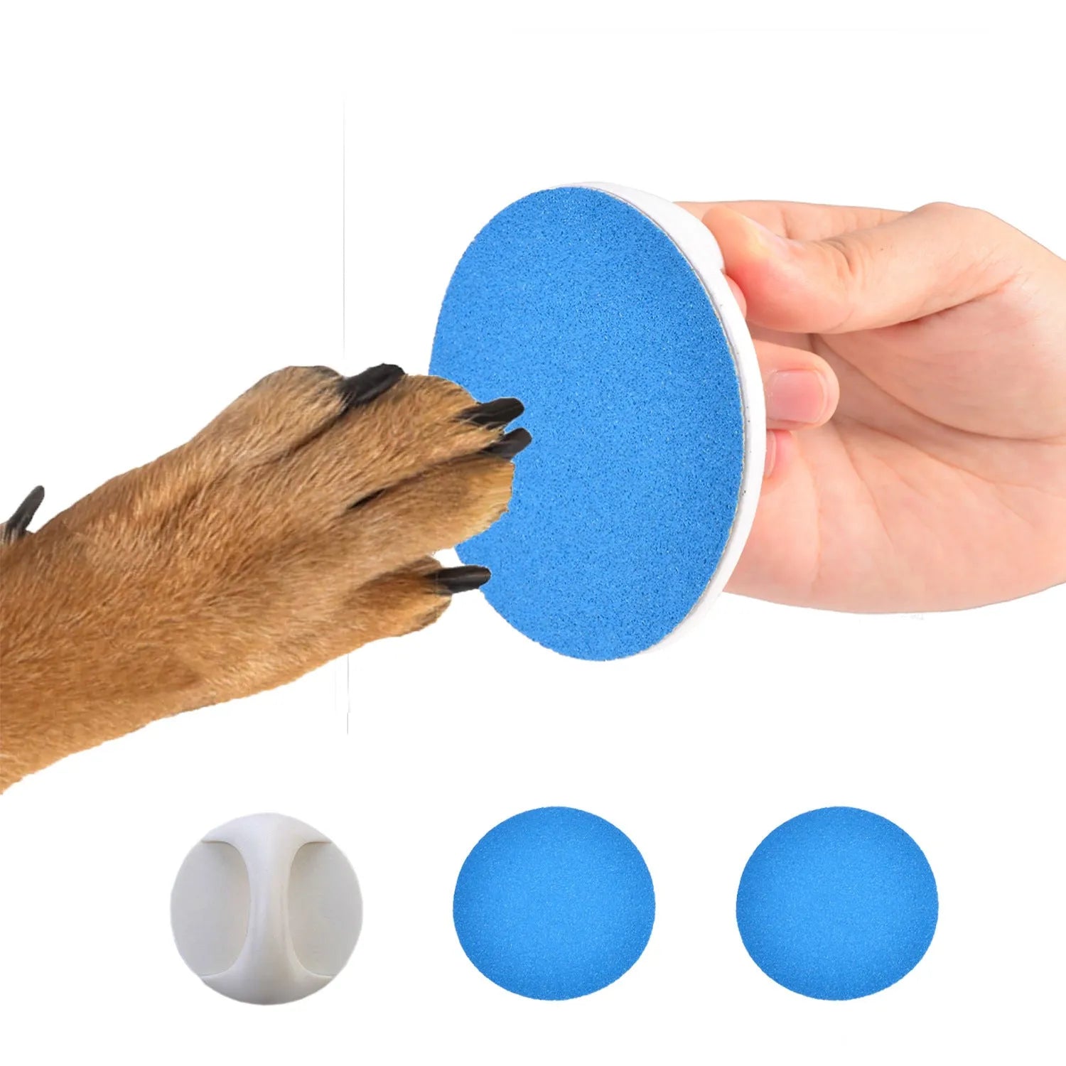 Square dog nail file board with ergonomic handle in blue colour option
