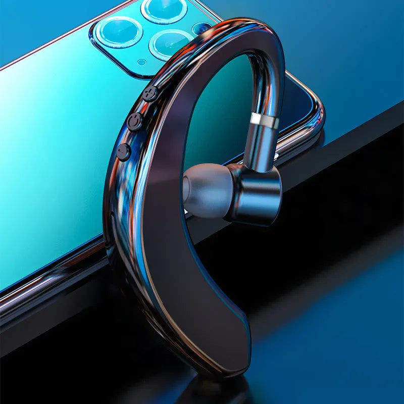 Wireless Bluetooth unilateral in-ear earphone in black or blue with rotatable design