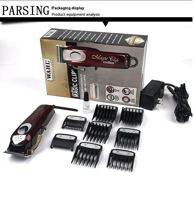 Hair clipper set with stainless steel cutter head and UK, EU, US plugs for adults and children