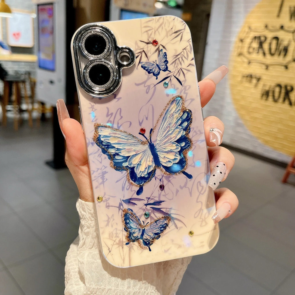 IMD anti-fall phone case for iPhone 13 in creative simple style full-wrap protective cover