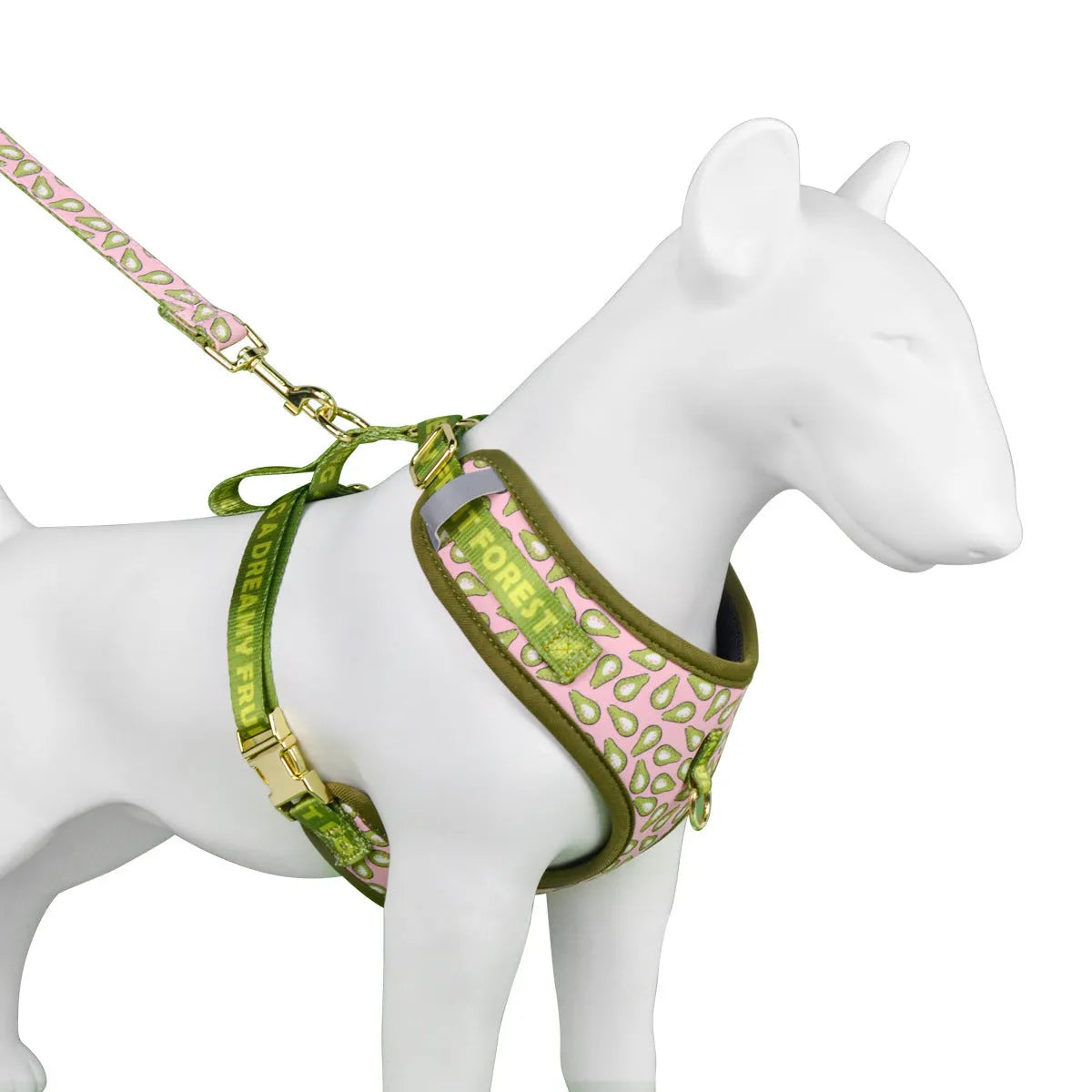 Polyester dog chest-back traction rope in multiple colours for medium and large breeds