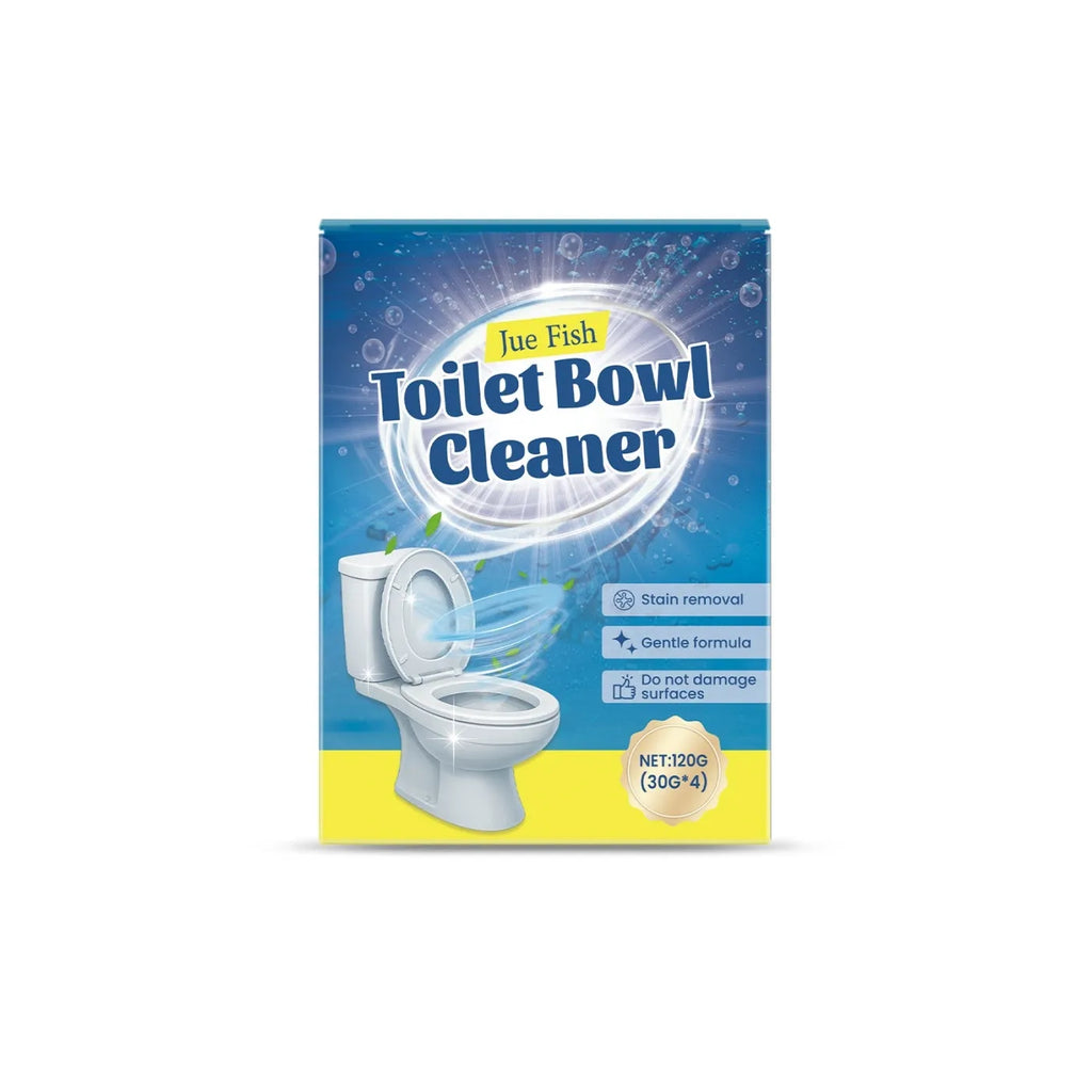 Four sachets of toilet cleaning powder with sodium bicarbonate and citric acid for descaling