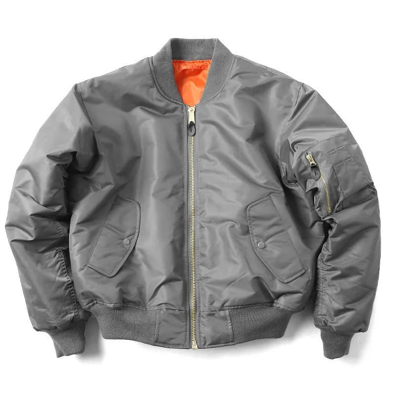 Men's American workwear pilot cotton-padded jacket in loose fit with double-sided nylon construction