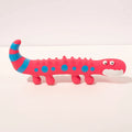 Green lizard-shaped latex dog chew toy with squeaker for aggressive chewing dogs