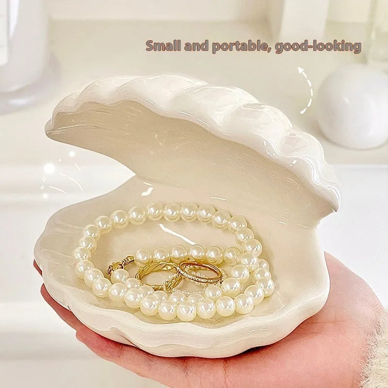Yellow white porcelain night lamp and storage tray set with modern simple design