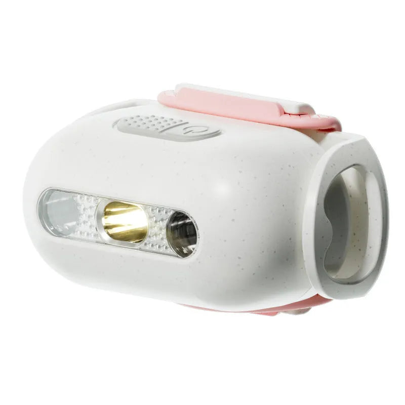 Pet luminous collar with hanging lamp ring in four colour options: fresh pink, delicate grey, cure green, caramel mocha