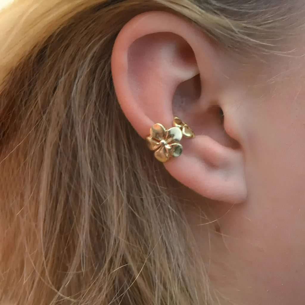 Gold electroplated starfish and scallop shell drop earrings for women