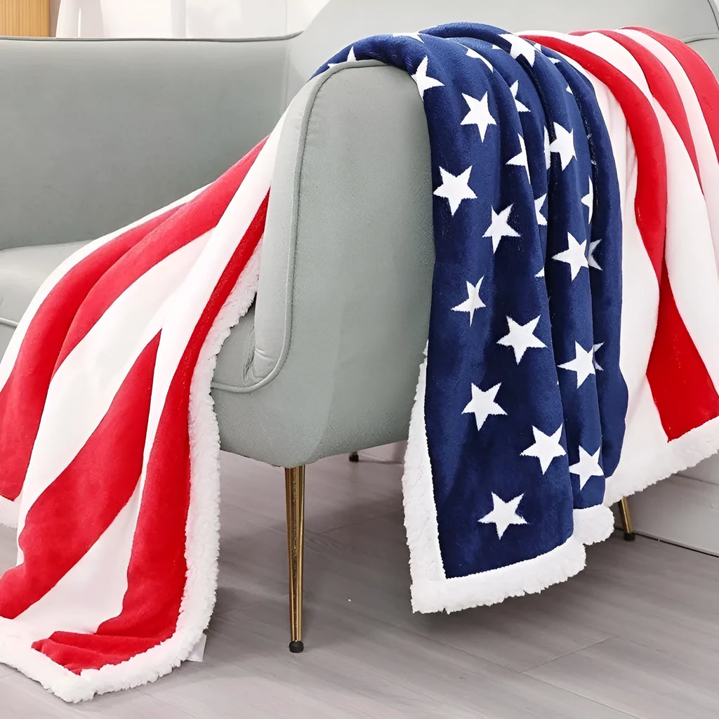Striped polyester blanket in British style with autumn winter sizing options