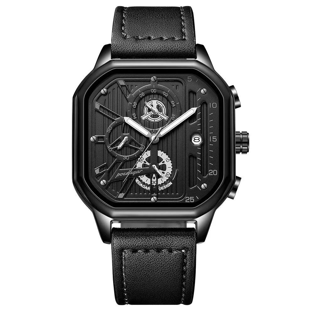 Men's sports quartz watch with 8mm thick belt-style strap in multiple colour variations
