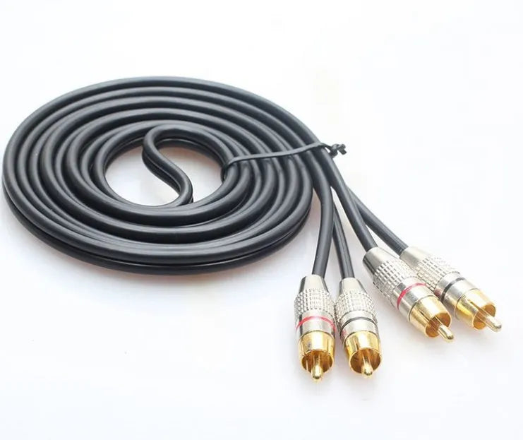 2rca double RCA audio cable black two-to-two fever signal line with connectors
