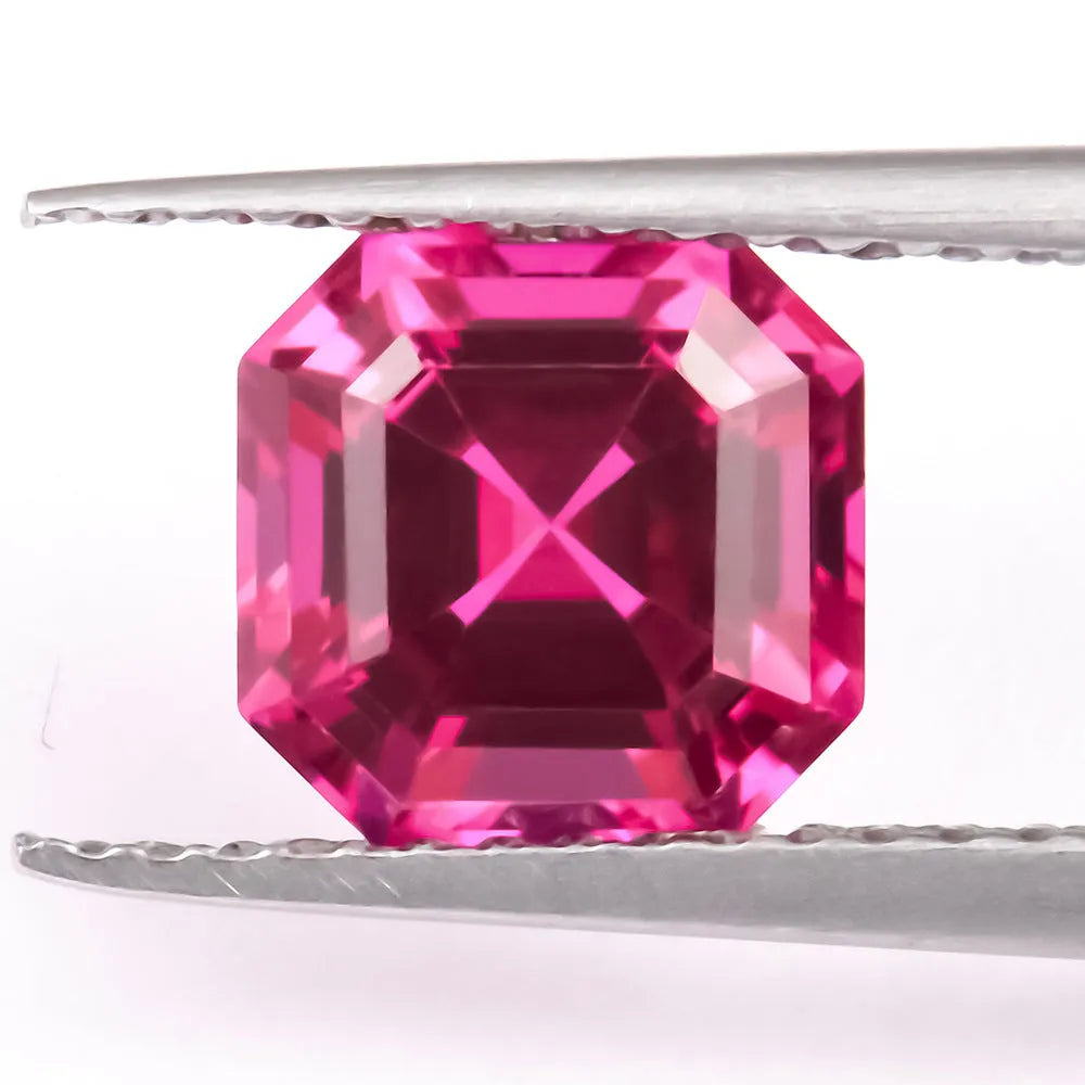 Lab-cultivated ruby gemstones in various cuts and carat weights for decorative use