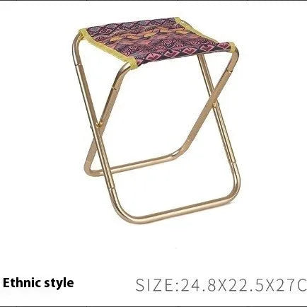 Black aluminium alloy folding camping stool shown in folded and unfolded positions.