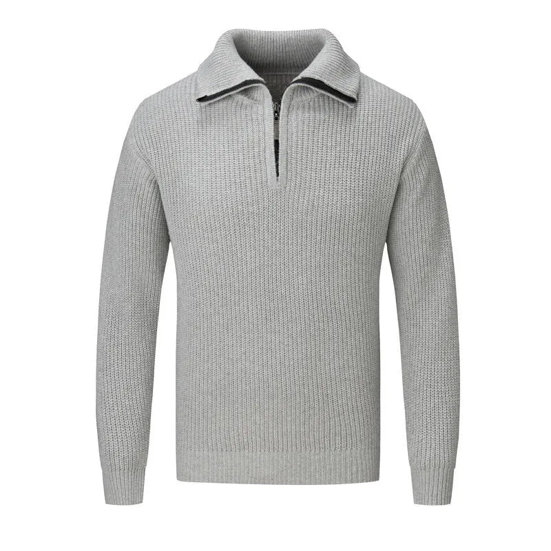 Men's slim fit pullover sweater in solid colours with polyester polypropylene fabric blend