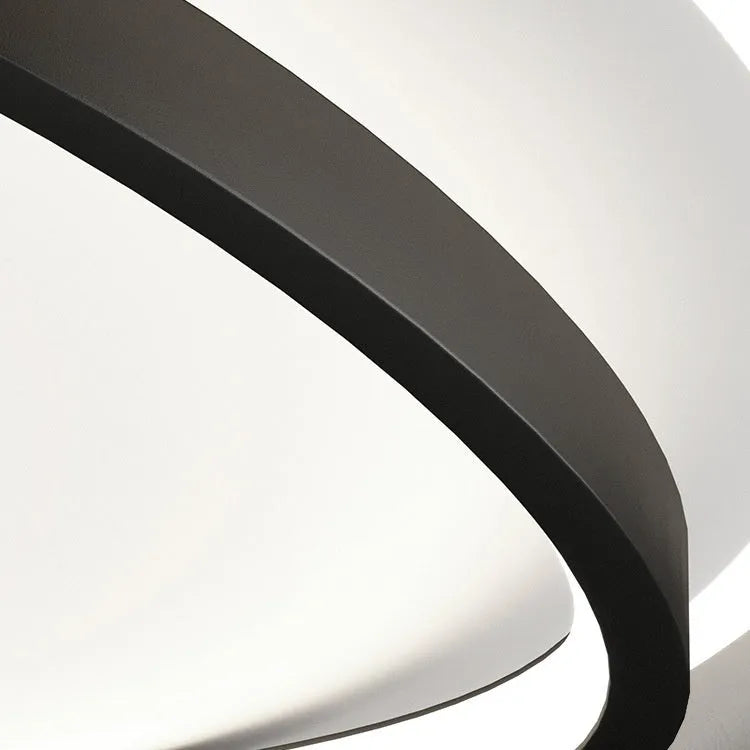 Round ultra-thin LED ceiling lamp 50cm diameter for bedroom in black finish