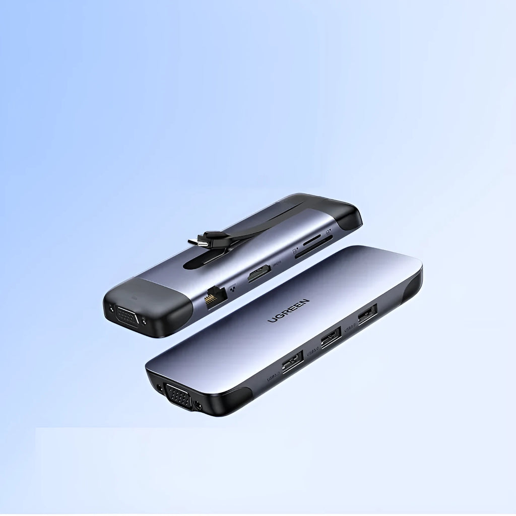 USB-C dock expansion adapter showing multiple ports including HDMI, USB 3.0, and Power Delivery charging