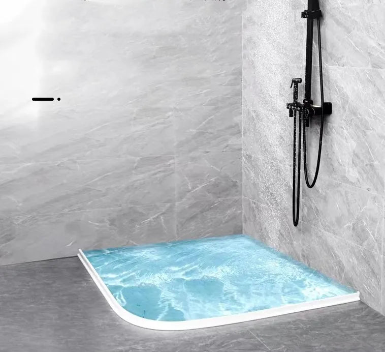 Flexible silicone bathroom water blocking strip in multiple sizes and colours for shower room waterproofing