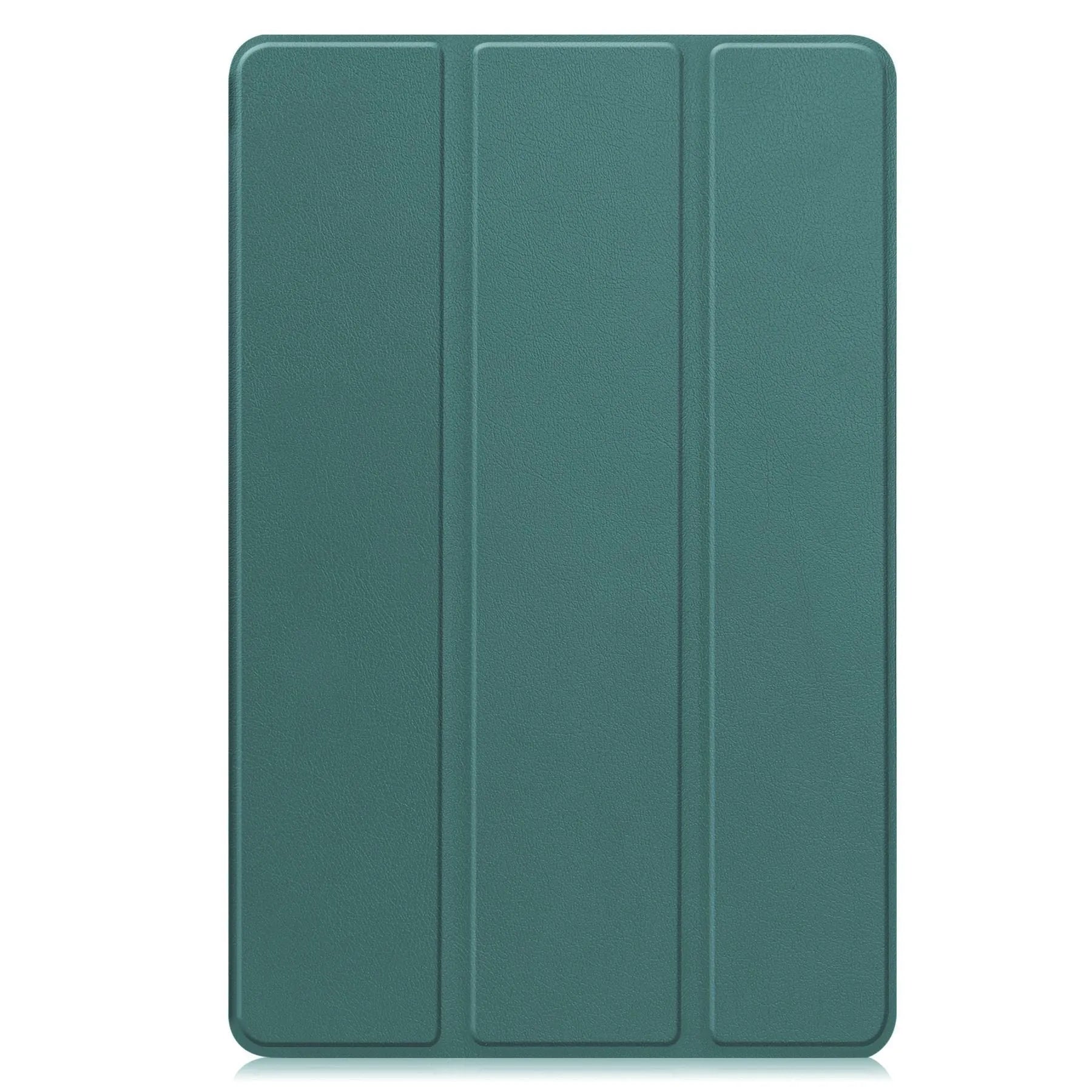 Samsung Tab S10 FE Plus 13.1-inch leather tri-fold stand case in black colour, showing front and back views.