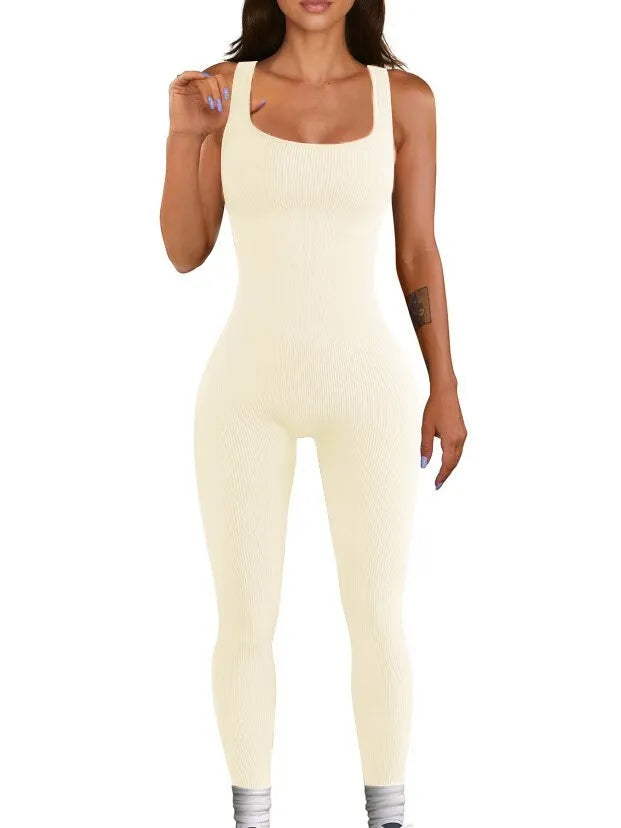 Women's long sleeve suspender tights in spandex with tank top and button details