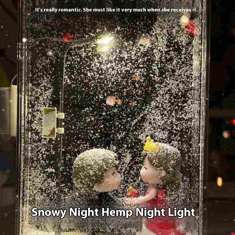 DIY snowflake night light kit materials with LED components for creating snowy landscape decoration