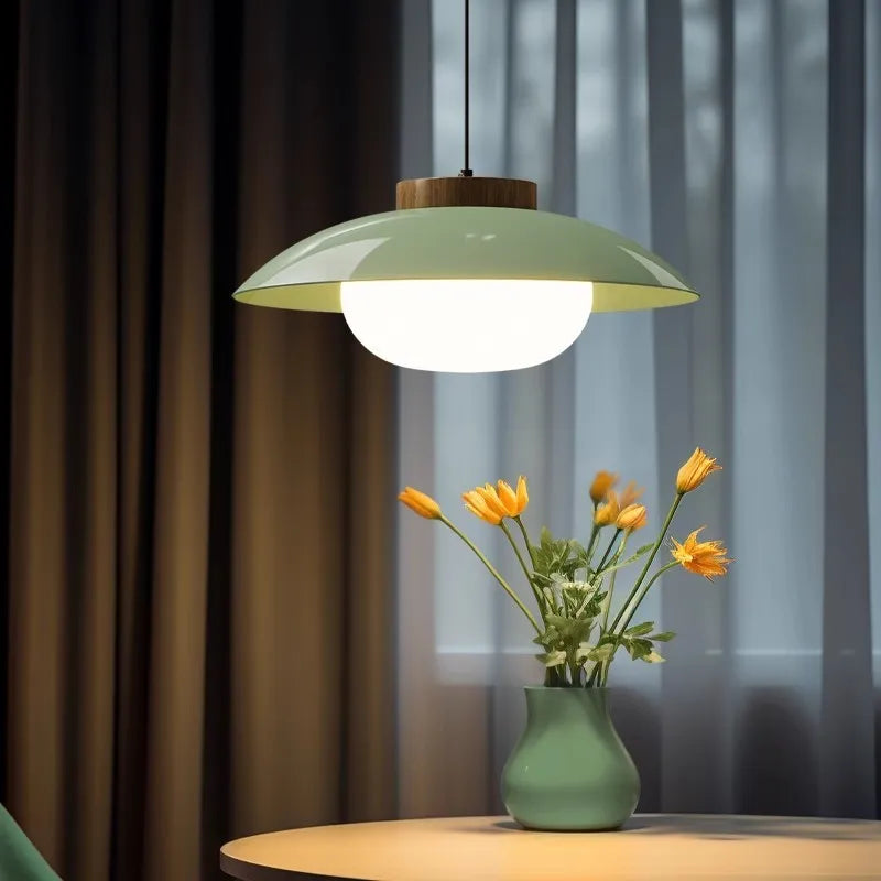 Cream style Nordic minimalism UFO chandelier with tricolor light iron shade for living room bedroom