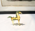 Modern coloured glaze horse ornament for desk decorations in white or brown