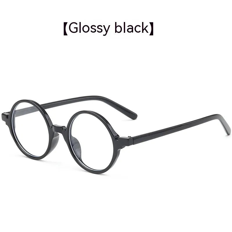 Artistic retro round flat mirror glasses in PC material available in four colour variations