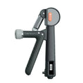 Adjustable spring hand grip exerciser in ABS plastic, shown in multiple colour options on a neutral background.