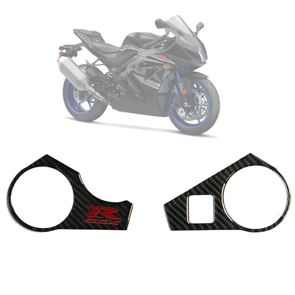 Black carbon fibre motorcycle sticker for SUZUKI GSXR1000 L1 2009-2016 upper plate.