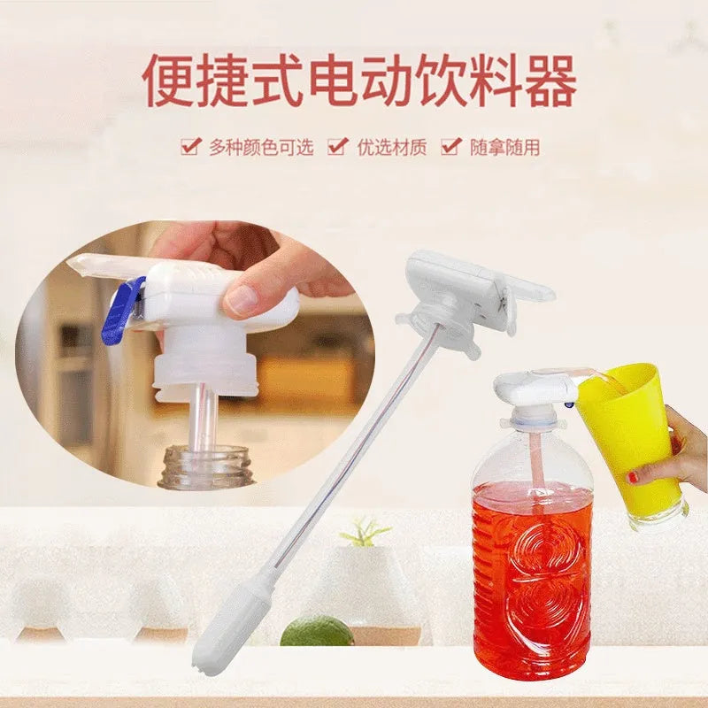 Manual beverage pumping device with PP silicone tubing and blue press handle for transferring milk and juices