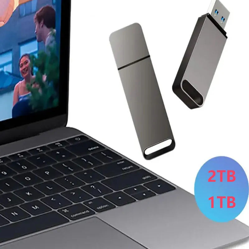 Customisable metal USB flash drive in black, red, or silver with large storage capacity.