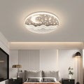 Moon style wrought iron and acrylic ceiling light in simple modern design for bedroom or living room