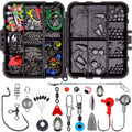 Weihe orange ABS fishing tackle box open to show assorted lures and hooks