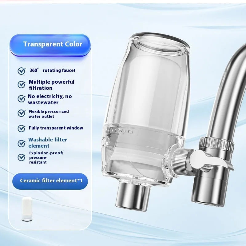 Ceramic water filter element for faucet-mounted purification system