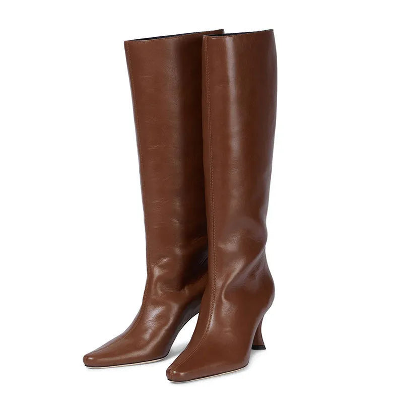 Women's square toe cowboy boots in microfiber, shown in multiple colour options.