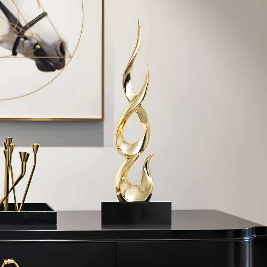 Resin high-rise festival ornament in modern minimalist style with metallic finish