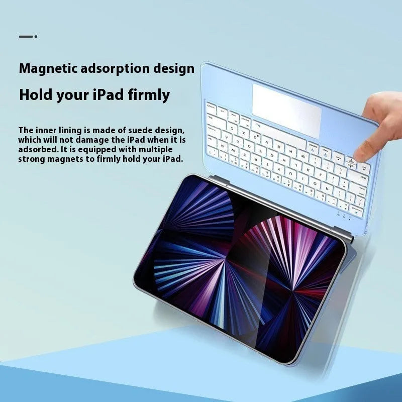 Magnetic suction iPad keyboard case with Bluetooth and 11-inch protective cover