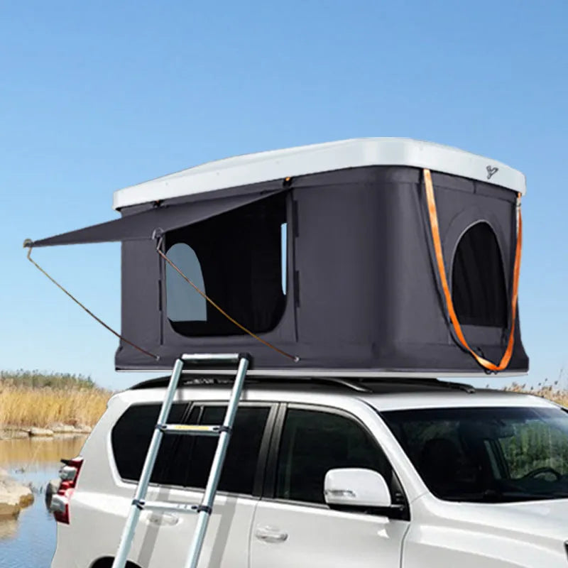 Hard shell folding roof tent 210x130x28cm aluminium alloy double tent for self-driving camping camouflage style
